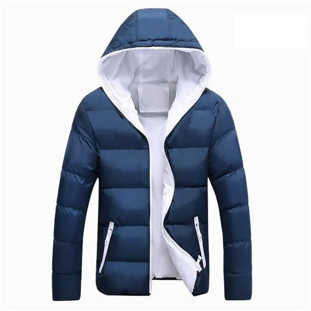 Casual Hooded Thick Padded Men Coats