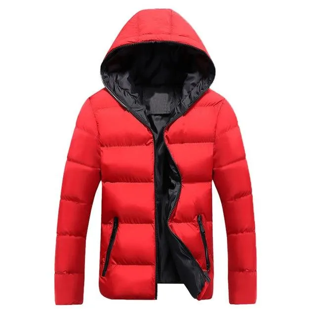 Casual Hooded Thick Padded Men Coats