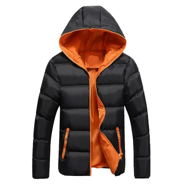 Casual Hooded Thick Padded Men Coats