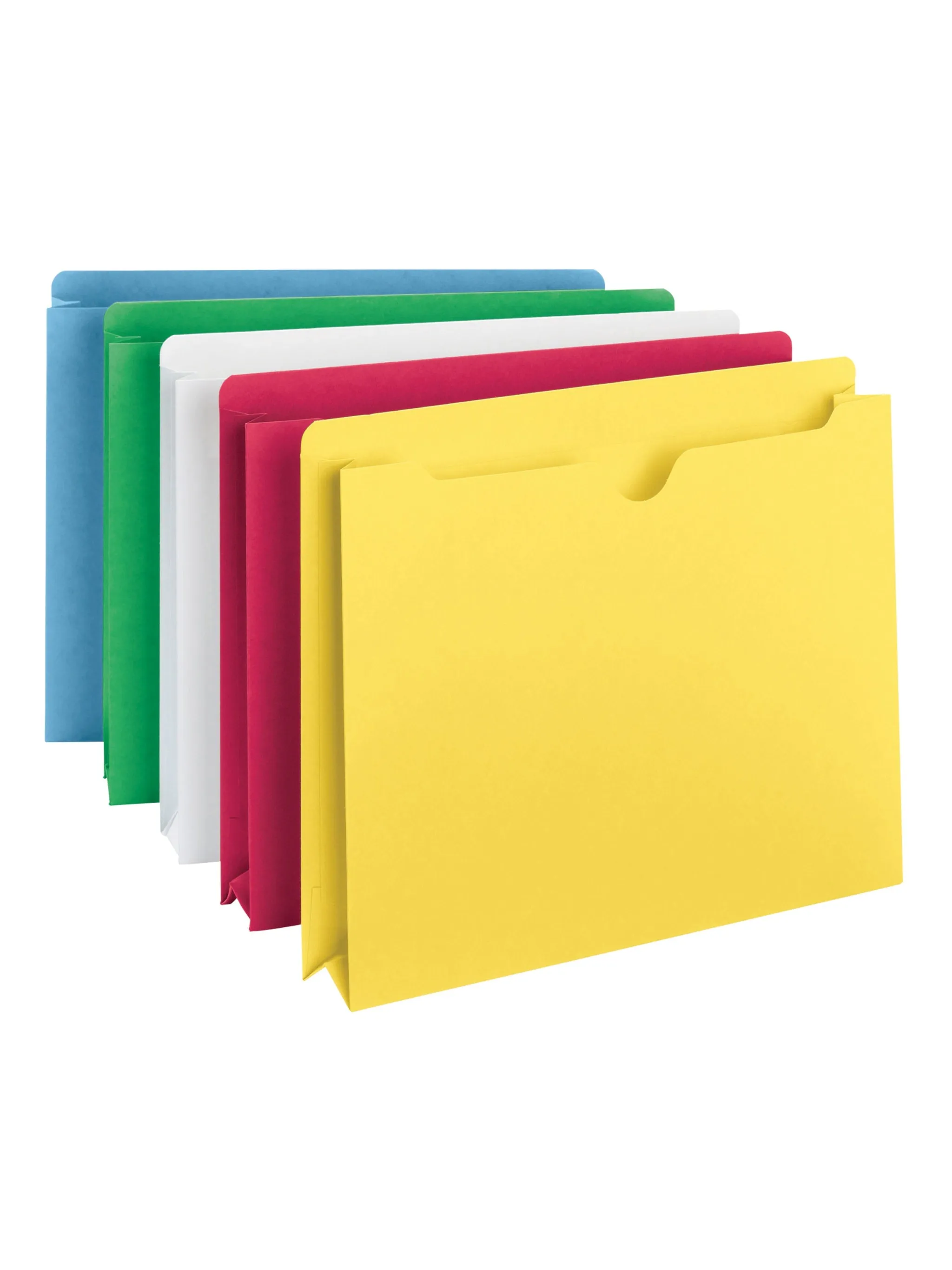 Colored File Jackets, Reinforced Straight-Cut Tab, 2 inch Expansion