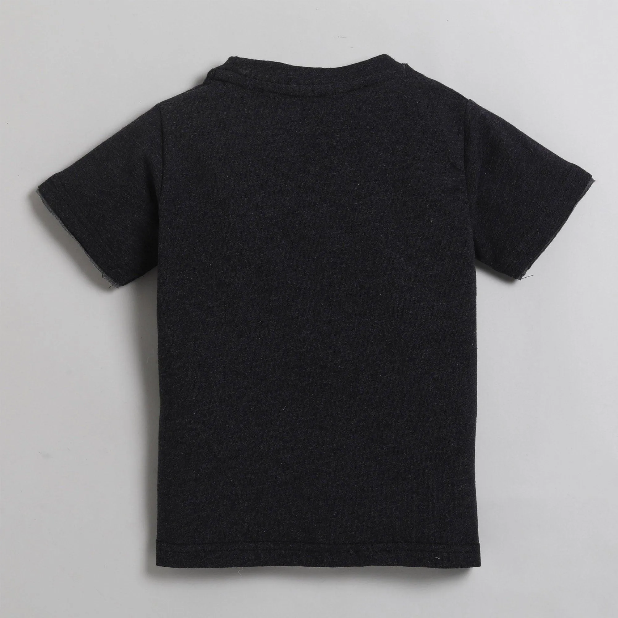 Polka Tots Half Sleeve T-Shirt 100% Cotton Great Player Print - Black
