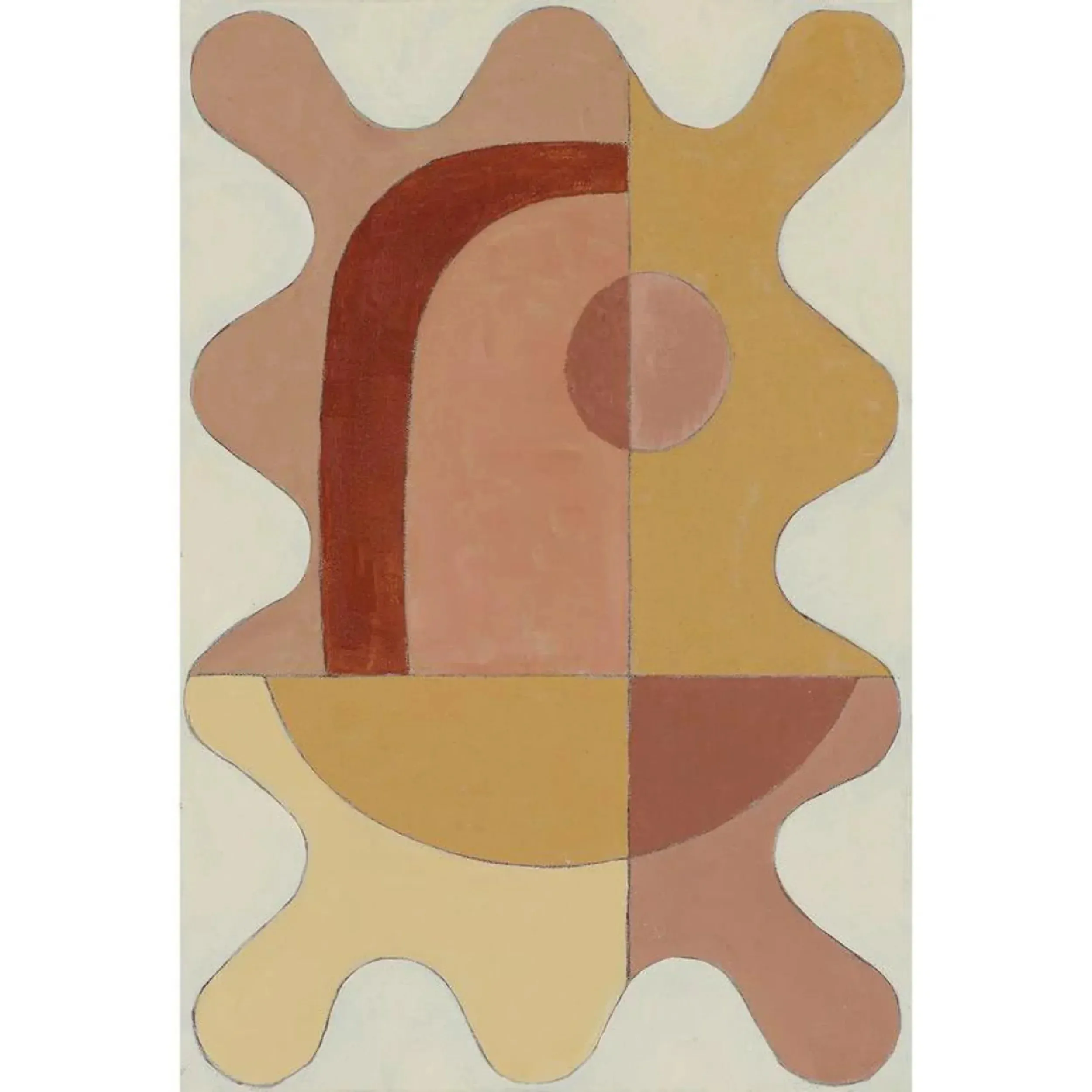 Wiggle Blush Canvas Print 92cm x 61cm Black Frame